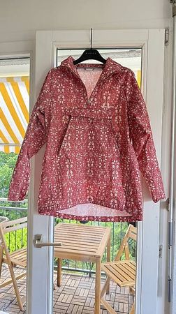 KARI TRAA Regenjacke Anorak pink/rot weiss XS
