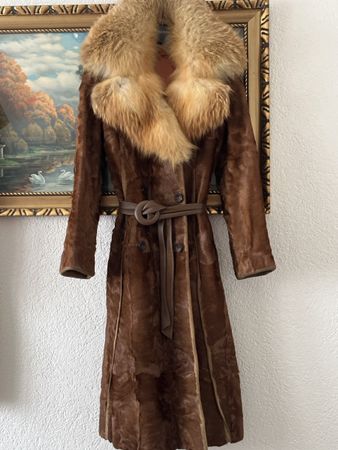 Echte SpeziellePelzmantel mit,Fuchs krage Von Nichtraucher T