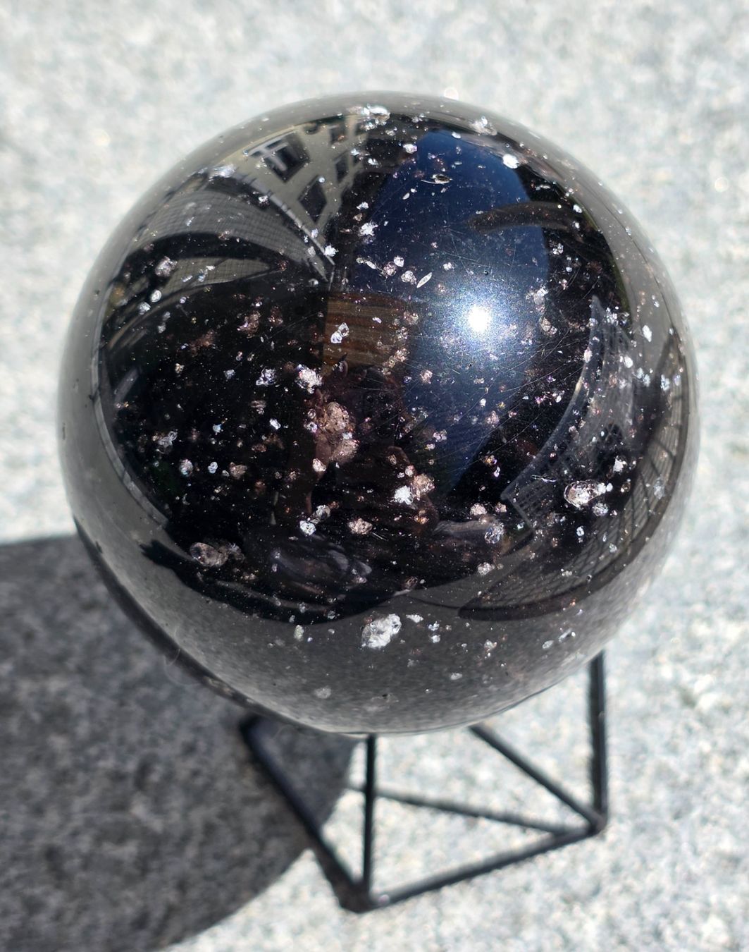 Minerali & Pietre curative: Galaxy Eis Obsidian Kugel B 65mm 343g – Nuovo e nell'imballaggio originale da Matzingen venduto da Shay_Crystalz 1