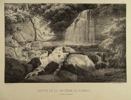 BEATENBERG WASSERFALL. LITHOGRAPHIE