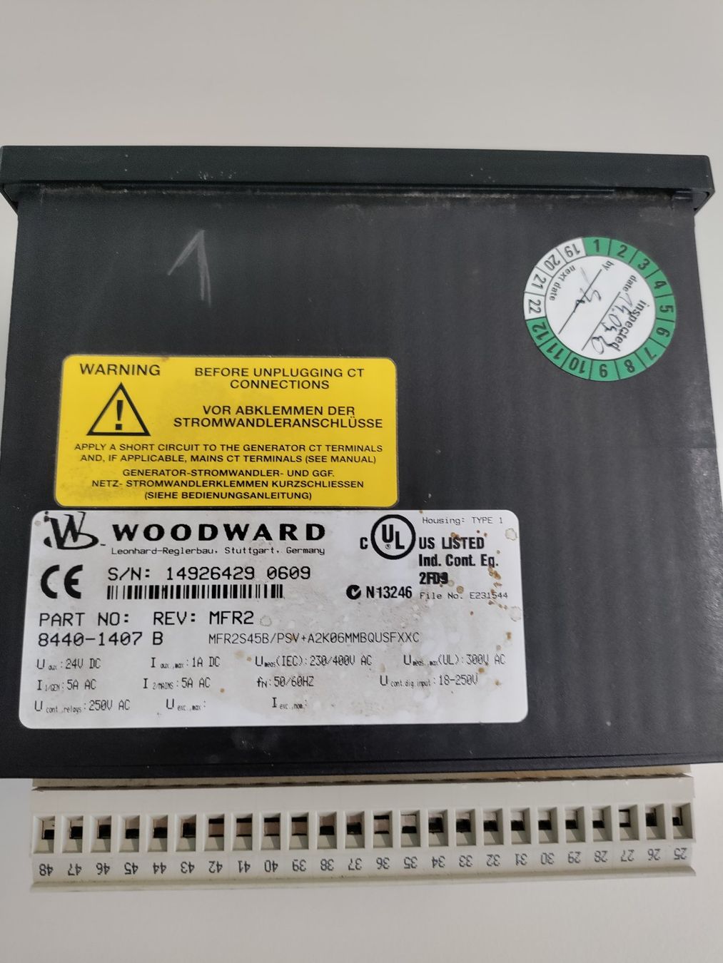 Elektronikbauteile: Woodward MFR 2 Multifunktionsrelais – Gebraucht aus Seewen SZ von Sauberwasser