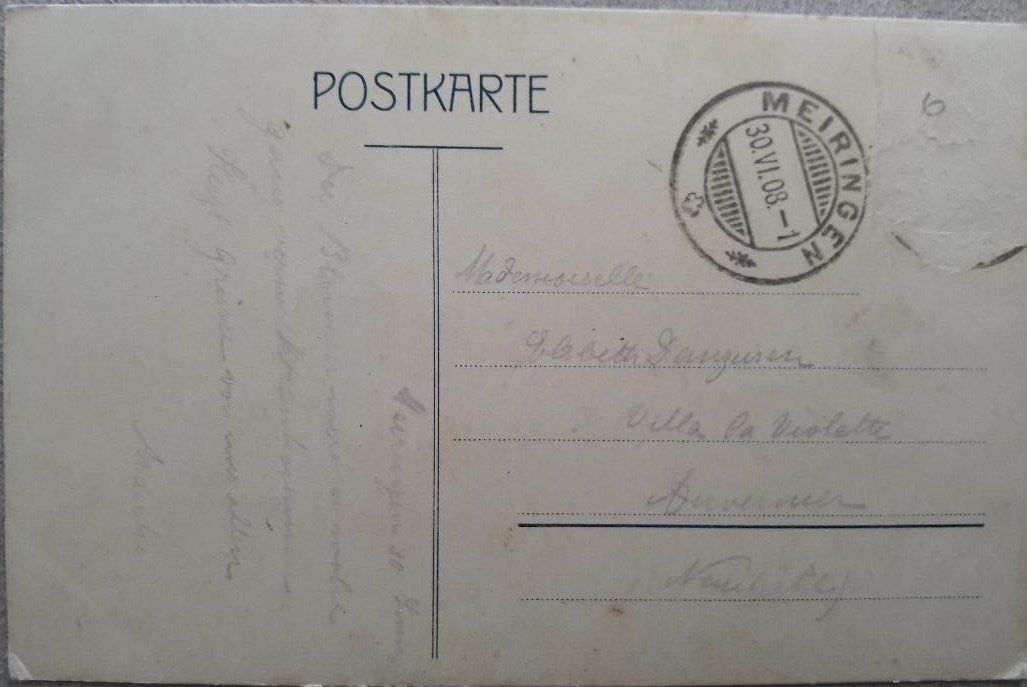 Cartoline postali: MEYRINGEN - Aareschlucht - 1908 – Usato da Delémont venduto da Domdom1 1