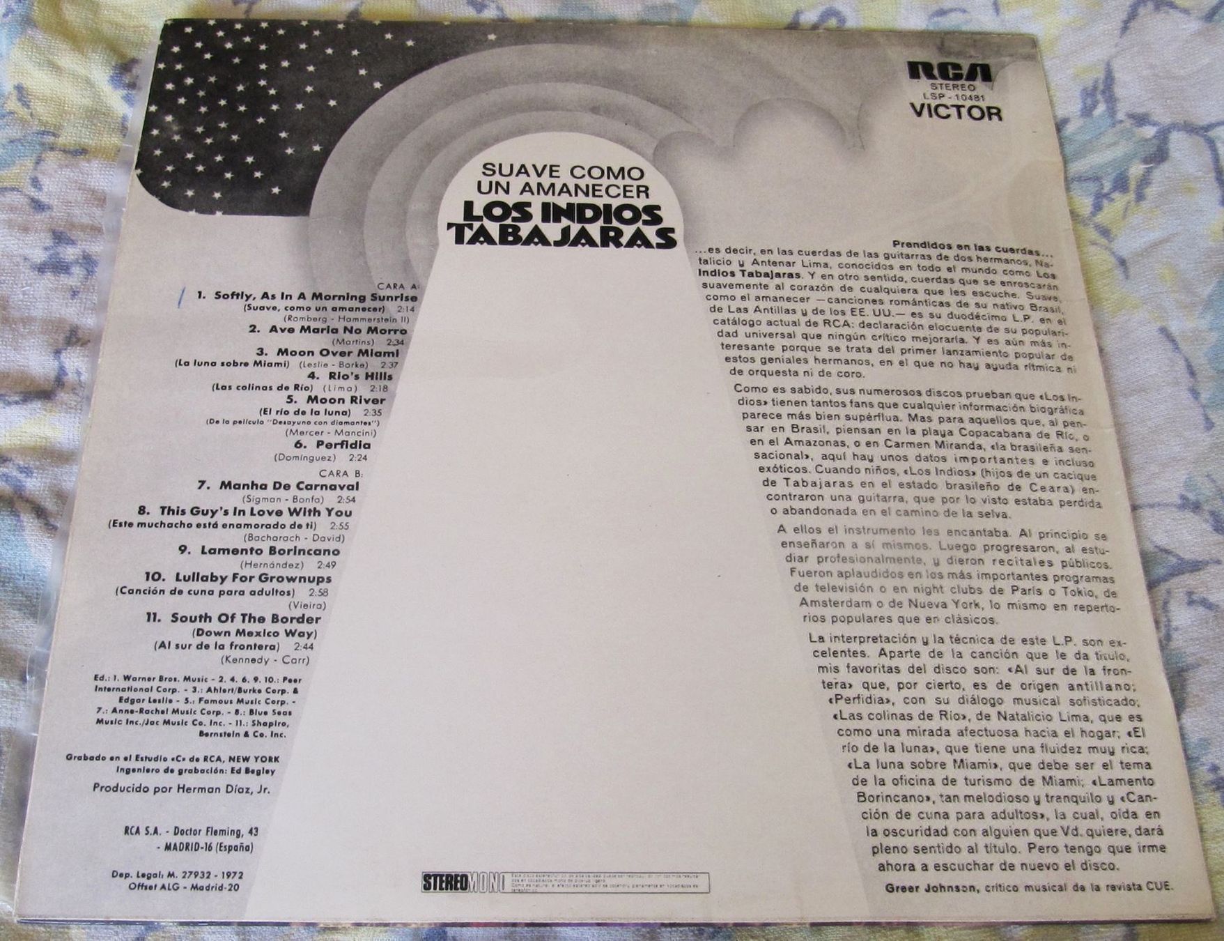 Dischi in vinile: Los Indios Tabajaras  Suave Como Un Amanecer Vinyle LP 33 Tr – Usato da Genève venduto da Cockattoo 1