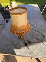 Vintage Tischlampe "Lederlux" Handarbeit - Herbst Deko!