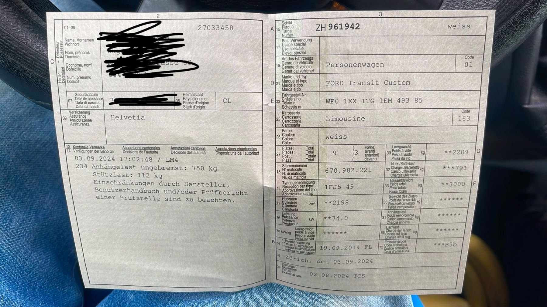 Ford Automobili: Ford Custom Mit 9 Sitzen – Usato da Zürich venduto da suga30 5