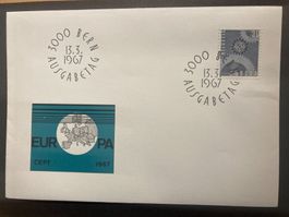 Schweiz 1967 Ersttagsbrief Cachet Marke Europa CEPT
