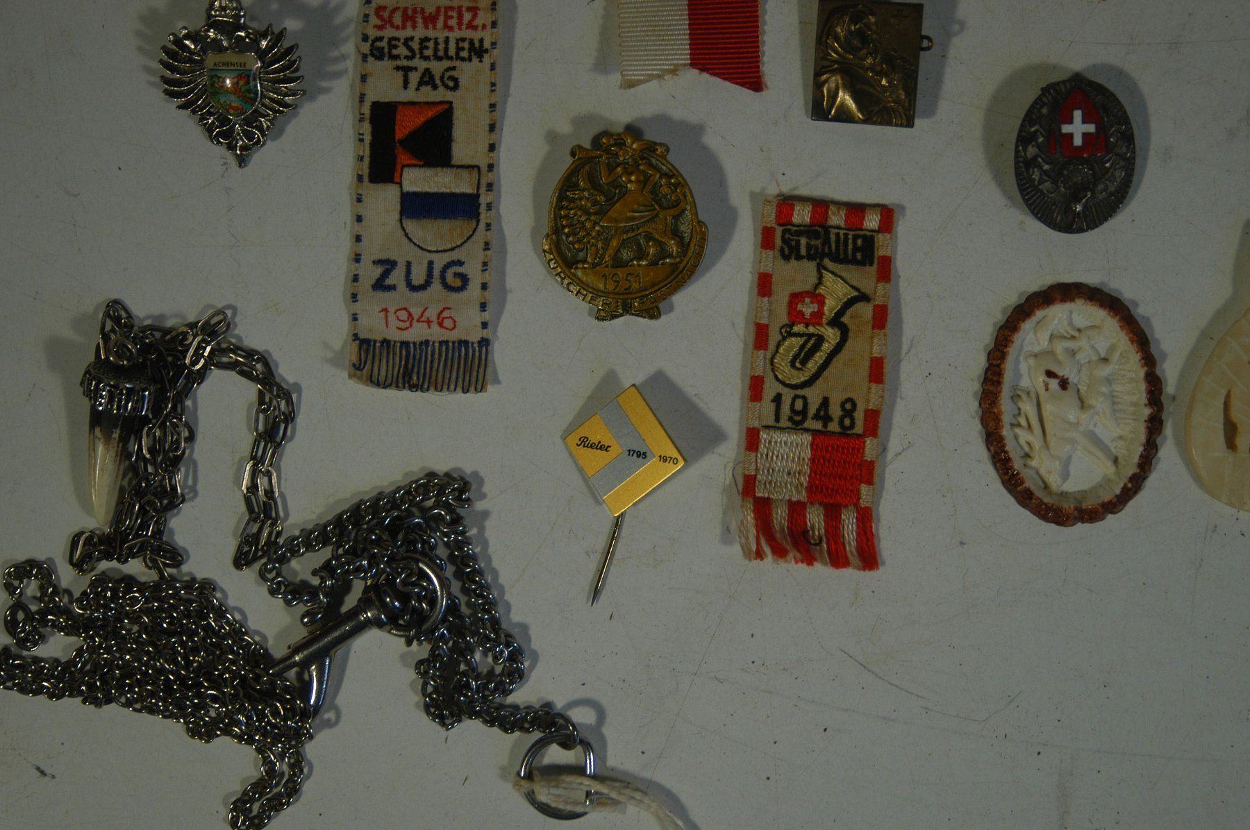 Medaglie: Sammlung: Diverse alte Schweizer Medaillen Anstecker etc. – Usato da Herisau venduto da Wisen 3