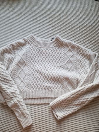 H&M Strickpullover beige Zopfmuster 