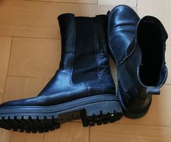 Eleganti stivaletti invernali neri in vera pelle, taglia 38