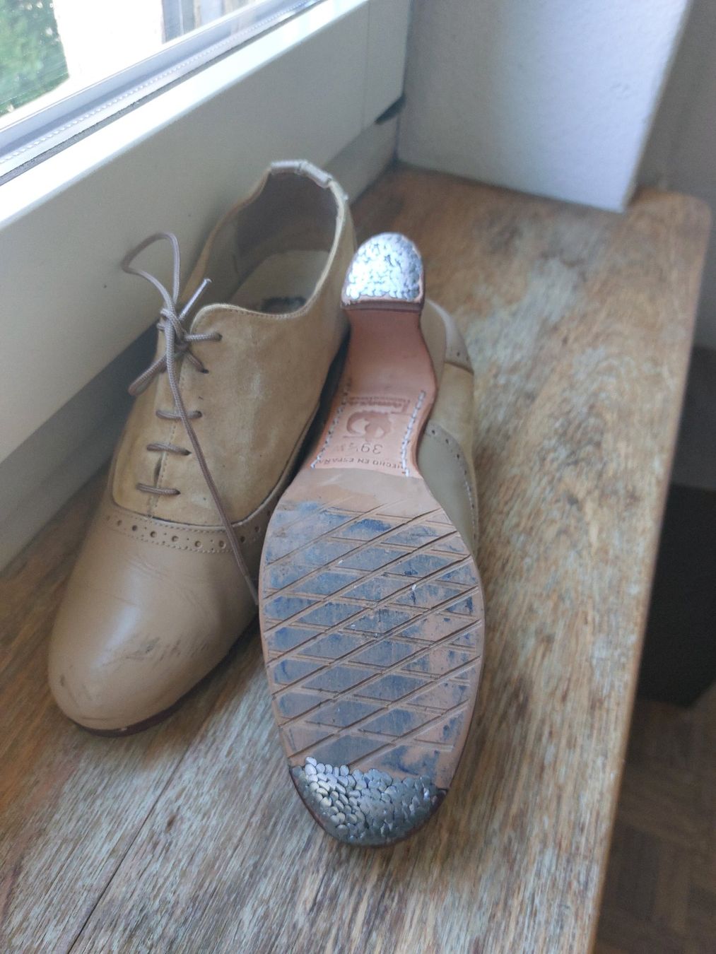 Damenschuhe: Flamencoschuh beige zum Einsteigen – Gebraucht aus Basel von kon_wz8r 3