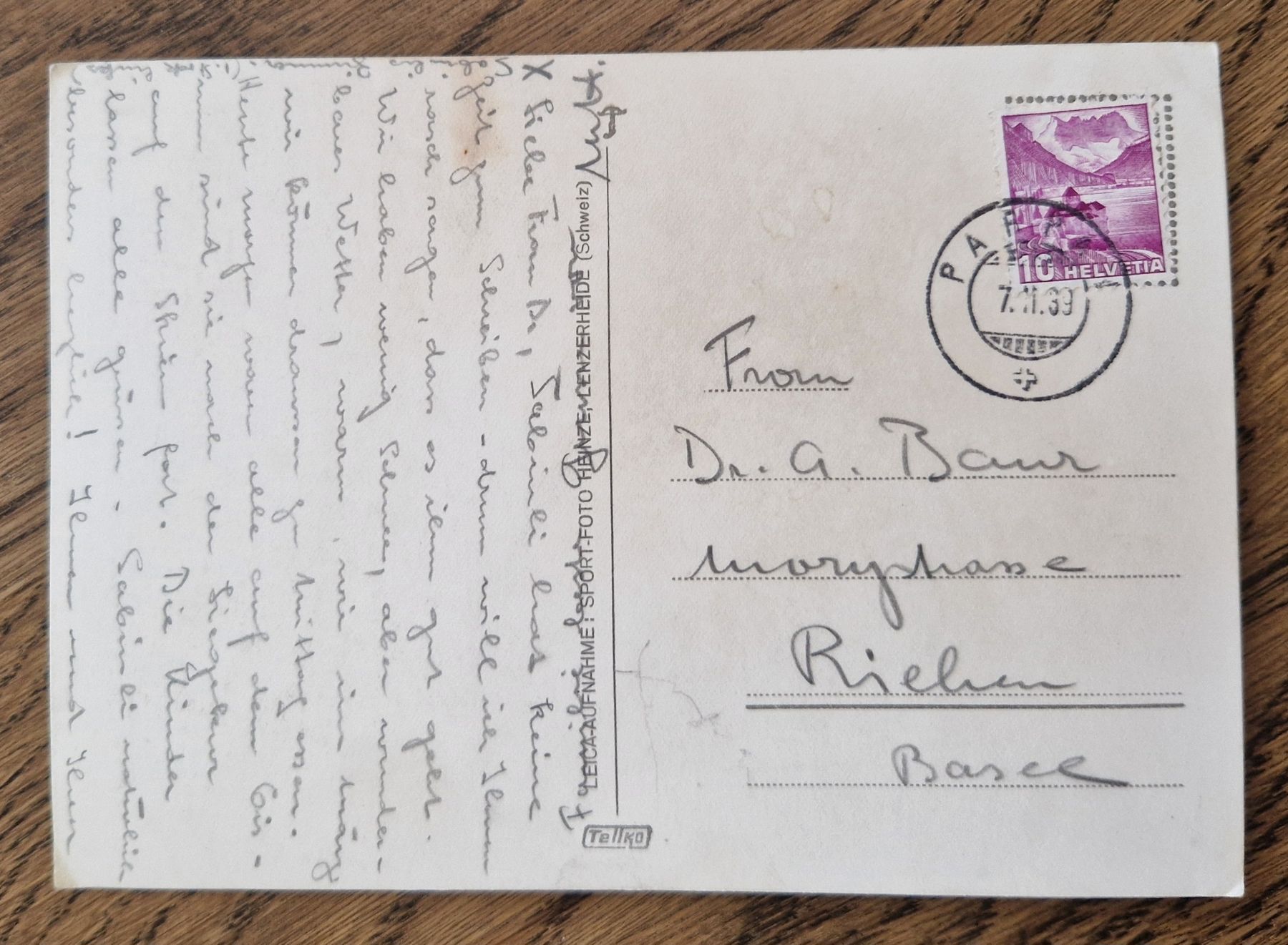Ansichtskarten: Reform. Kirche Parpan 1939 – Gebraucht aus Ebikon von Donar50 1