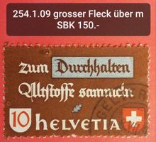WE108) 254.1.09, Altstoffmarke, Abart Fleck über m Kt. 150.-