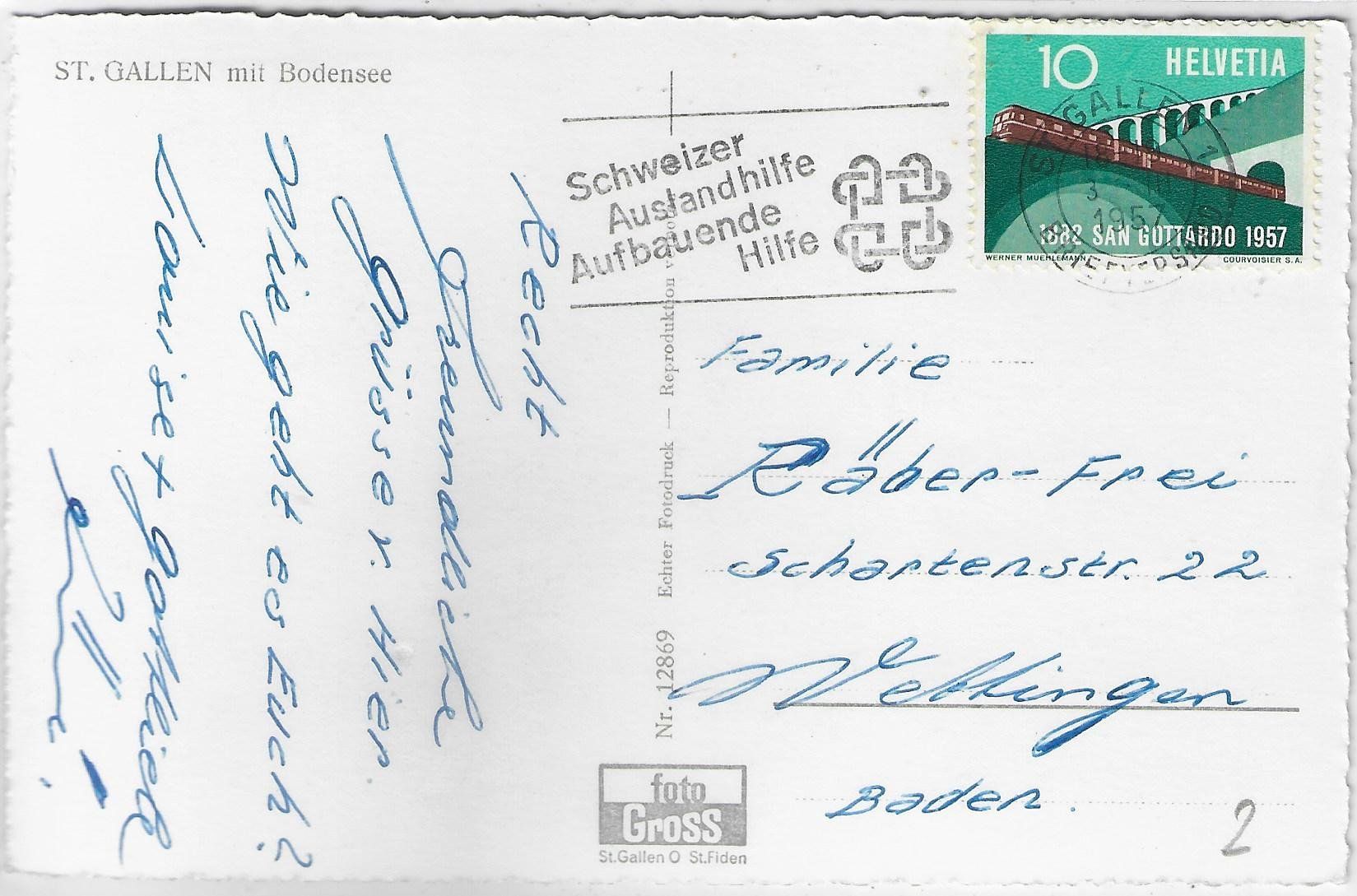 Ansichtskarten: St. Gallen mit Bodensee – Gebraucht aus Ettingen von Kartenplanet 1