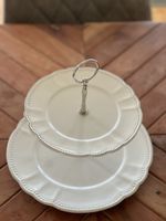 Etagere zweistöckig Porzellan weiss
