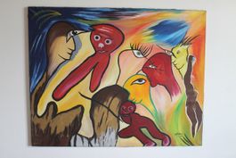 Grosses Gemälde Leinwand Bild , Willi Schärer Leinwandbild