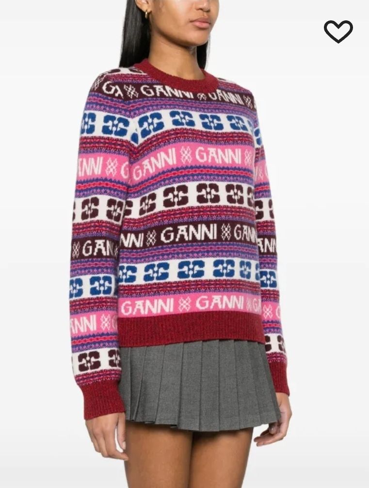 Ganni Maglioni & Felpe: GANNI Wollpullover, Strickpullover,Muster Jumper, Gr. L, NEU – Nuovo e nell'imballaggio originale da Zürich venduto da Hibiskus3 6