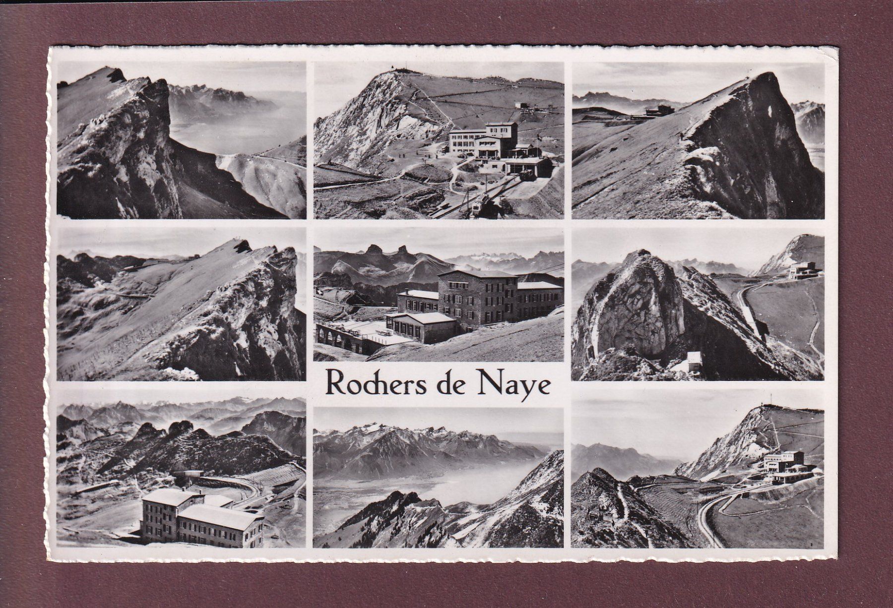Cartoline postali: ROCHERS DE NAYE - 9 images - 1952 – Usato da Pully venduto da nicecards