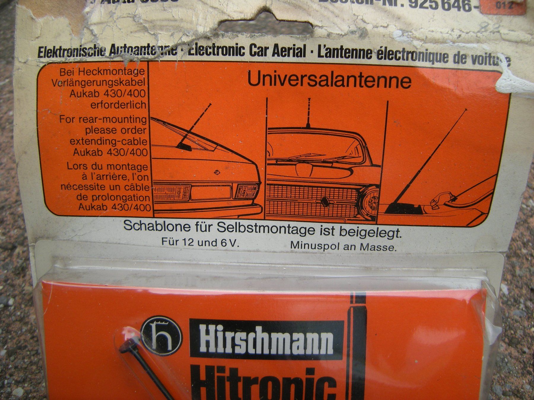 Radiocomunicazione: Antenne Hirschmann Auta 3800 mit eingebautem Verstärker – Nuovo e nell'imballaggio originale da Schönenberg ZH venduto da Funk-und-Radiobrocki 3