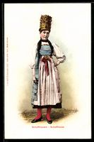 AK Dame in Schaffhausener Tracht