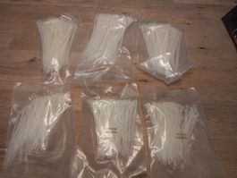 6xKabelbinder Set, transparent Verschiedene Grössen,