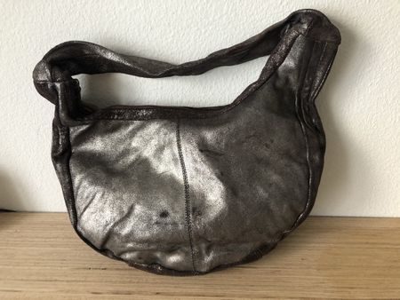 Vintage Schultertasche in Bronze-Optik - Echtleder!