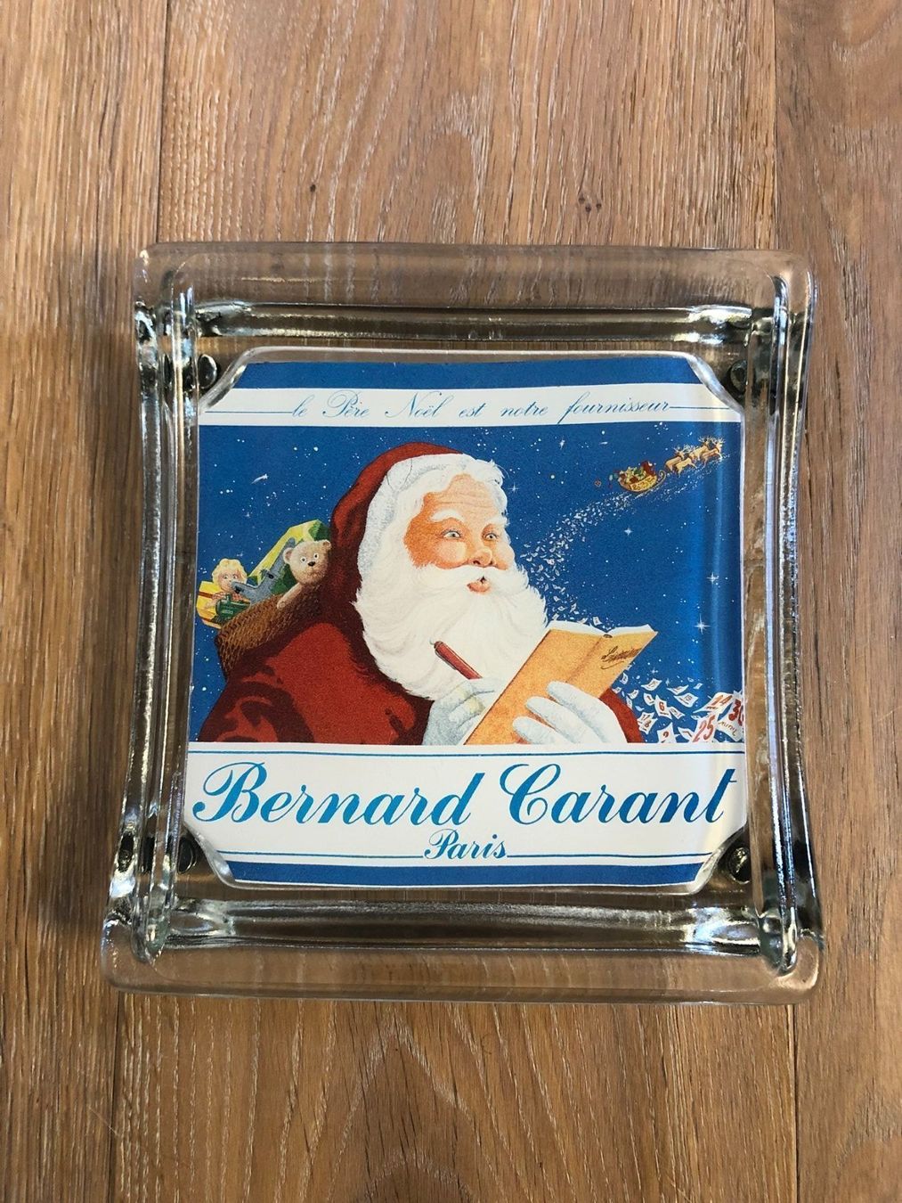 Piatti: Zahlteller Glas "Bernard Carant" Samichlaus Nikolaus ca 50er – Usato da Rothrist venduto da Brandystar