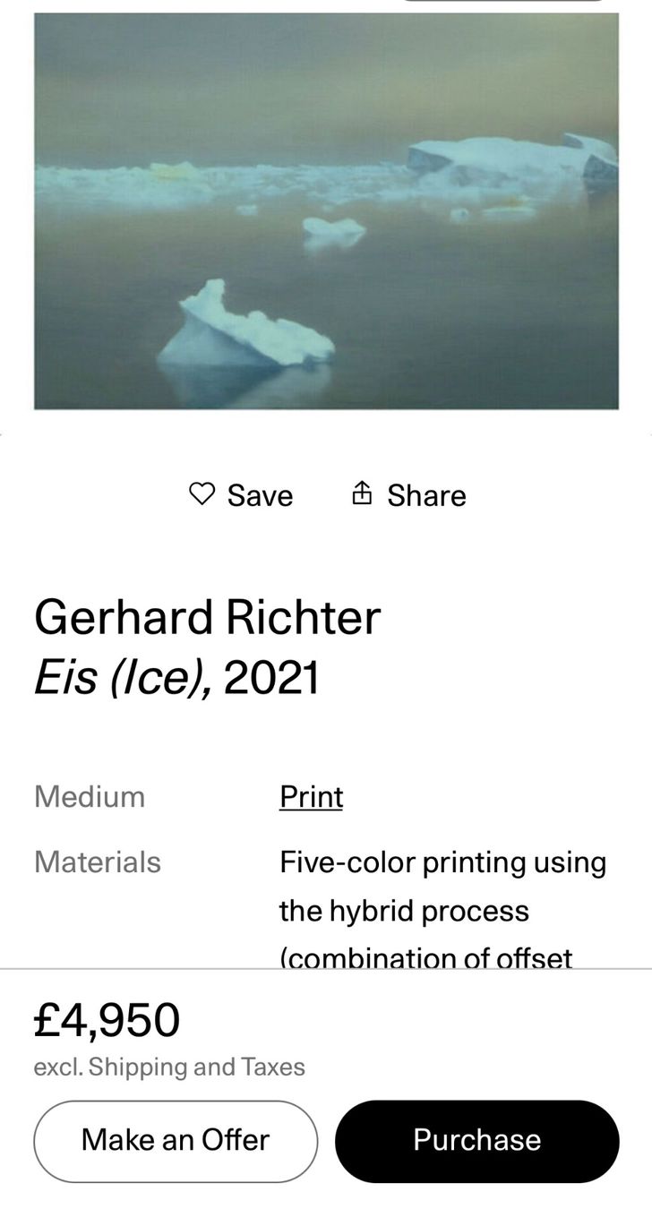 Foto & Immagini: Gerhard Richter, Eis, Fine Art Print, Edition von 500 – Nuovo (secondo la descrizione) da Schönenwerd venduto da inf_cq7x 1