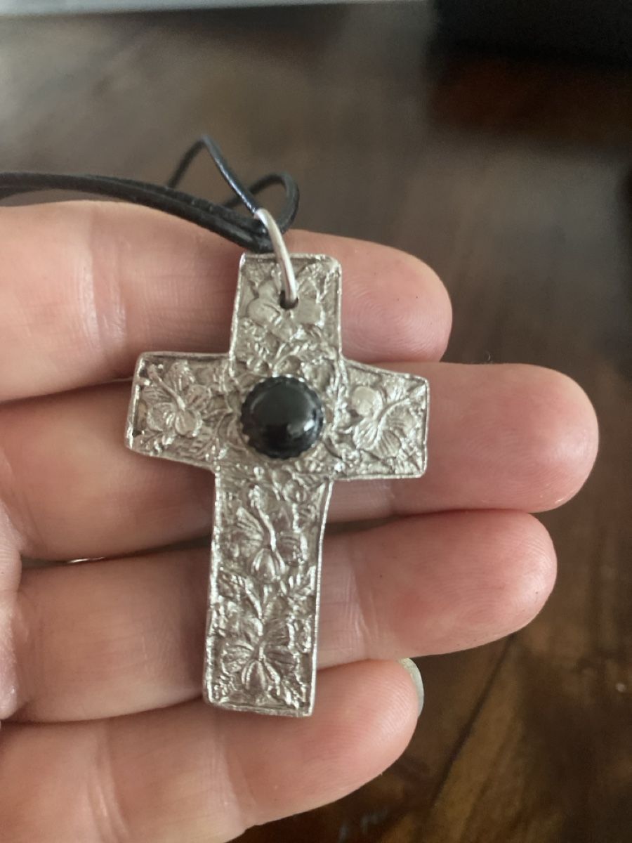 Ciondoli: Silber Kreuz Anhänger mit Onyx – Nuovo (secondo la descrizione) da Watt venduto da Willis4 2