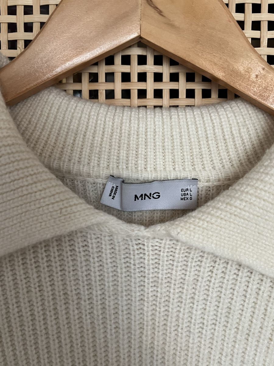 Lana: Weisser Polo Wollpullover,  Gr. L – Usato da Luzern venduto da closettheory 1