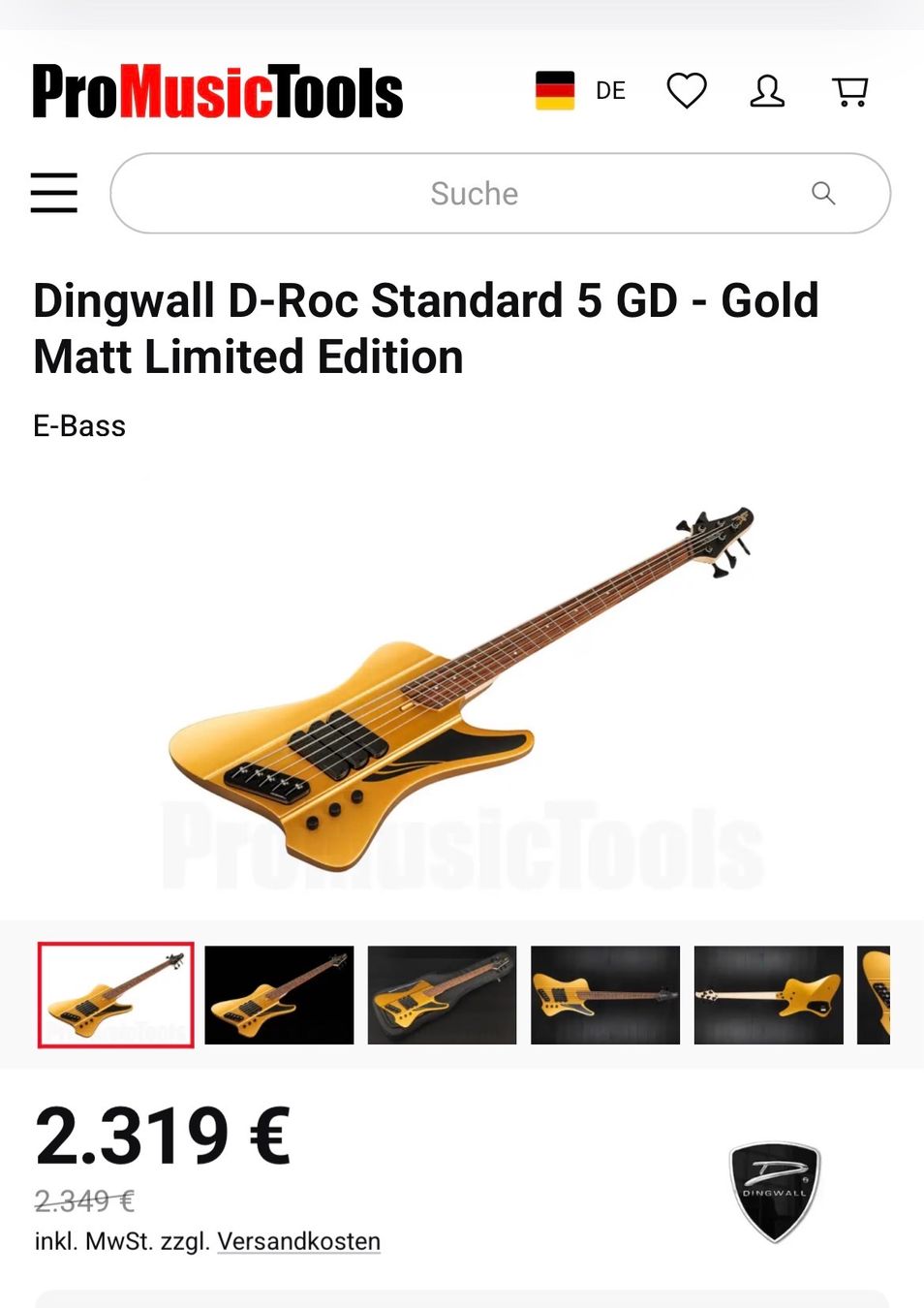 Strumenti musicali: Dingwall D-Roc Standard 5 String (Super Zustand) – Usato da Boswil venduto da HairyCloset 9