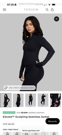 Thrivin Sculpting Jacket Seamless Black Size L - Perfect!