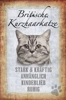 Blechschild-STECKBRIEF-BRITISCH.KURZHAAR KATZE