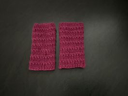 Handgestrickte Pulswärmer- Amedisli Lila