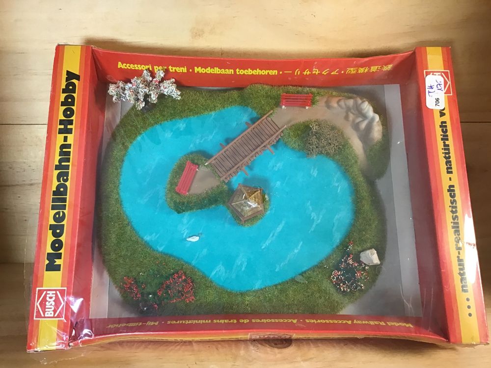 Modelleisenbahn Landschaft Teich mit Pavillon Spur H0 Busch Kaufen
