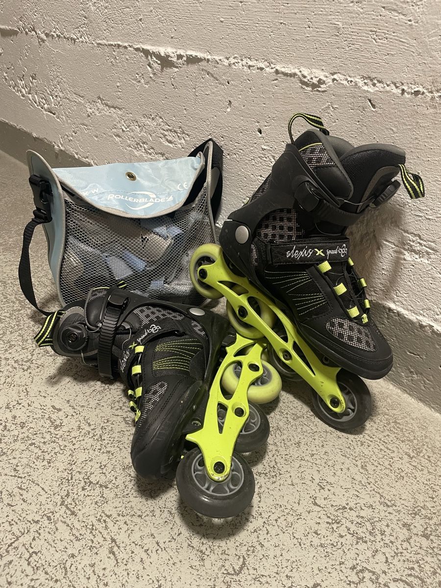 Pattini in linea & Pattini a rotelle: Inlineskates, Gr. 39,5 mit Schoner – Usato da Bern venduto da mic_z28w