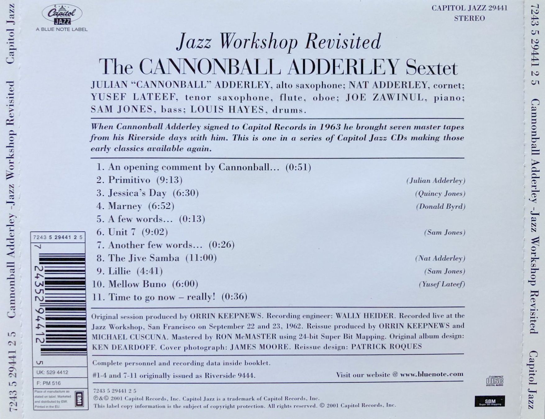 CD: CANNONBALL ADDERLEY - JAZZ WORKSHOP REVISITED – Usato da Bottens venduto da hotter-than-hell 1