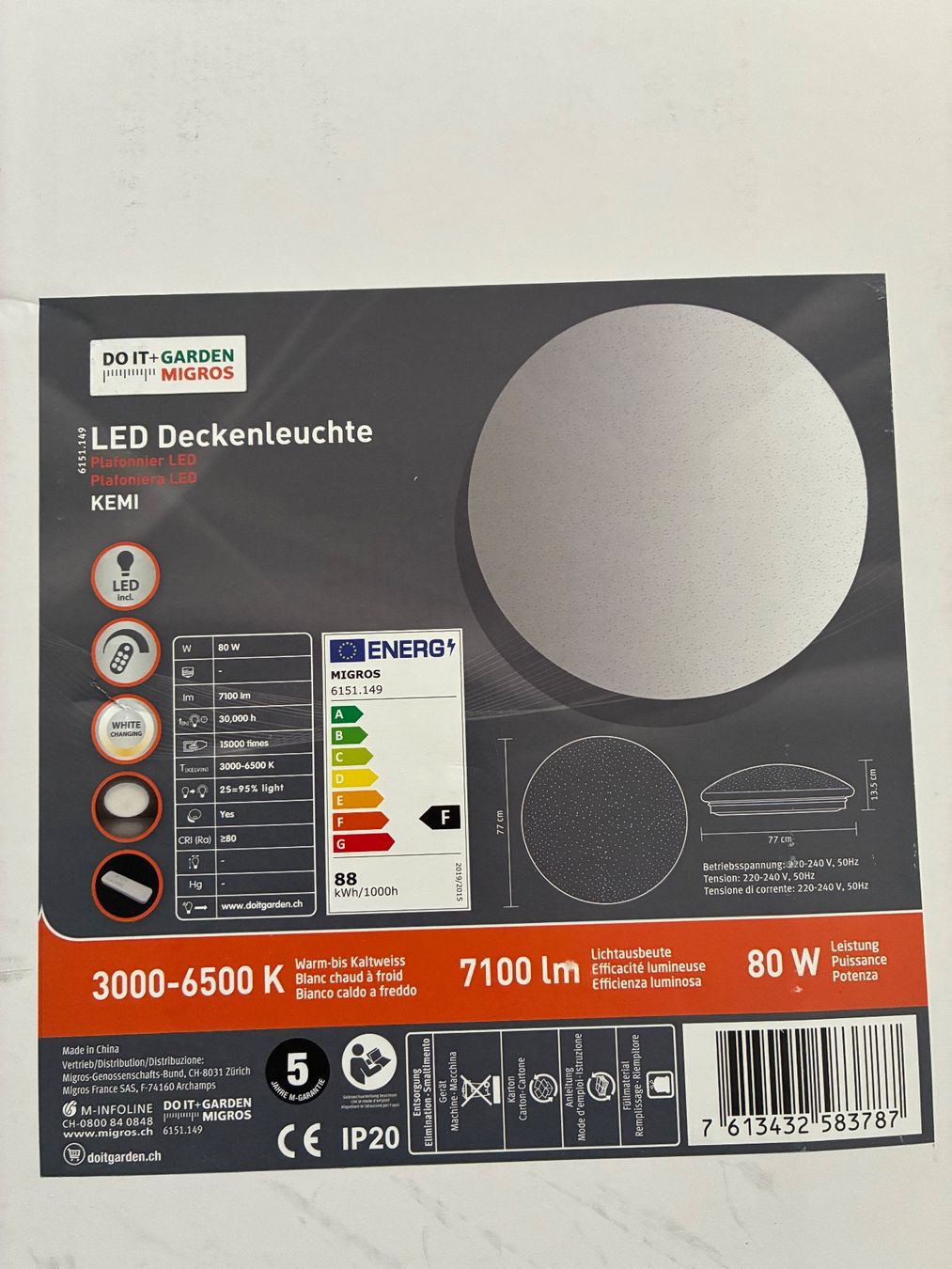 Lustres & lampes de plafonds: Deckenleuchte – Neuf avec emballage d'origine à Wilen b. Wil par Ra.Ko