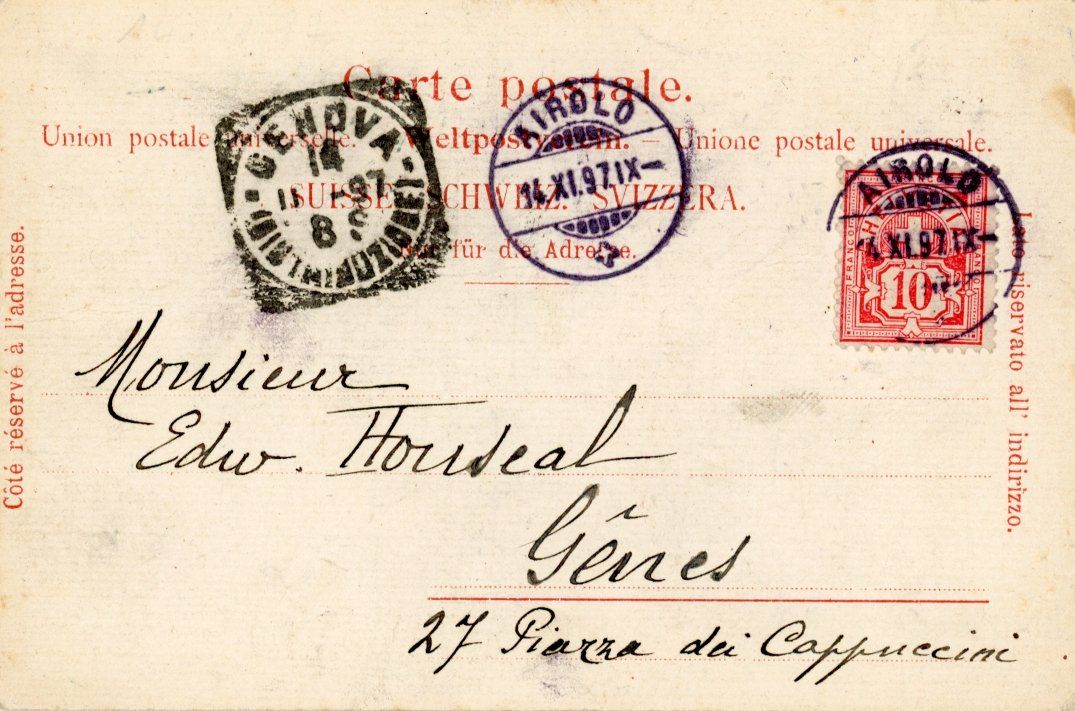 Cartoline postali: Tessin / Ticino   TI      um 1897 – Usato da Brig venduto da Valcards54 1