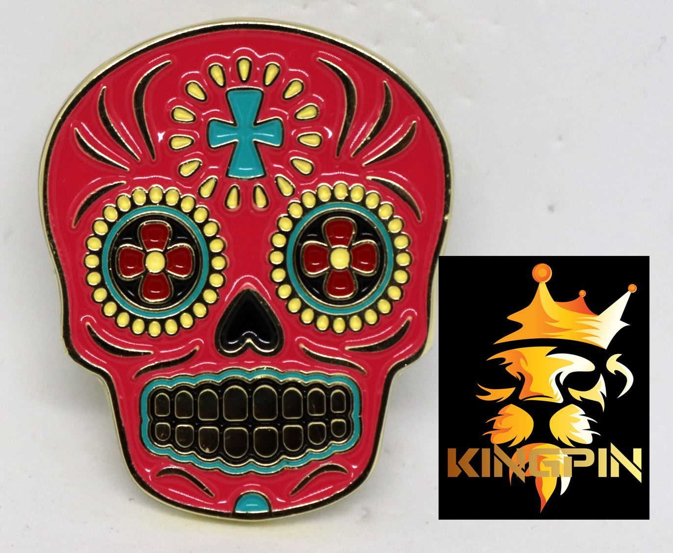 Placchette & Badge: Sugar Skull Pin Totenkopf Pin – Nuovo (secondo la descrizione) da Hinterforst venduto da -KINGPIN- 1