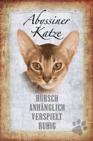 Blechschild-STECKBRIEF-ABYSSINER KATZE