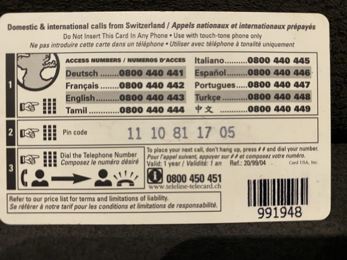Telefon- & Taxkarten: Teleline – Gebraucht aus Lausanne von babacard10 1