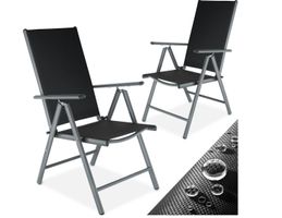 2 Aluminium Gartenstühle klappbar schwarz/anthrazit