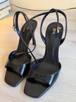 Zara High Heel Sandals Black Patent Size 38