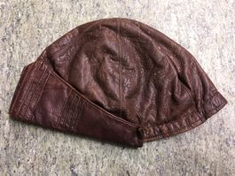 Ledermütze Fliegermütze Leather Helmet für Oldtimer