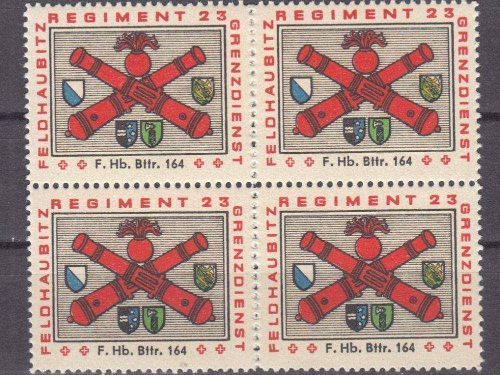 Tutti i francobolli: Artillerie Wi 338 im 4er-Block – Usato da Bürglen TG venduto da StampGraf