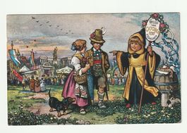 Ansichtskarte München Oktoberfest 1913 gelaufen Zustand gut