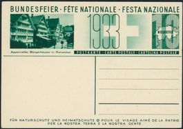 1933 - Pro Patria - Bundesfeierkarte - Rehetobel AR