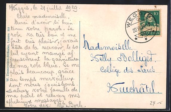 Cartoline postali: Weggis, Hotel Pension Baumen mit Blick z – Usato da Berlin venduto da bartko-reher 1