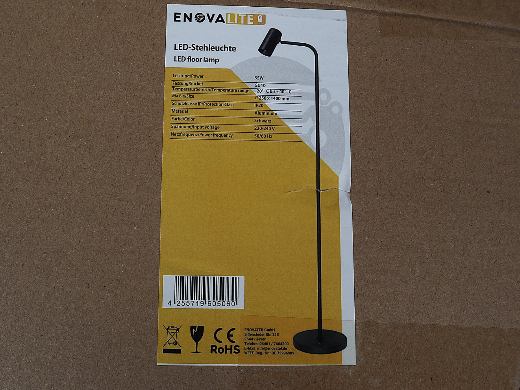 Lampade: ENOVALITE LED-Stehleuchte in Schwarz – Nuovo (secondo la descrizione) da Steinen venduto da Restwert_Steinen 8