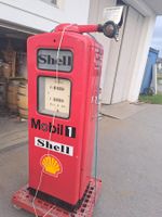 Schweizer Zapfsäule Tanksäule Shell/Mobil - Garagenfund 1954